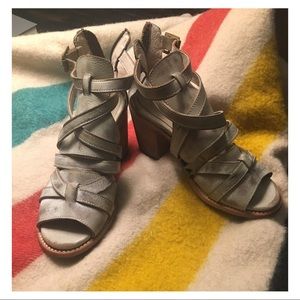 FREEBIRD - “Claw” White Strappy Leather Boots